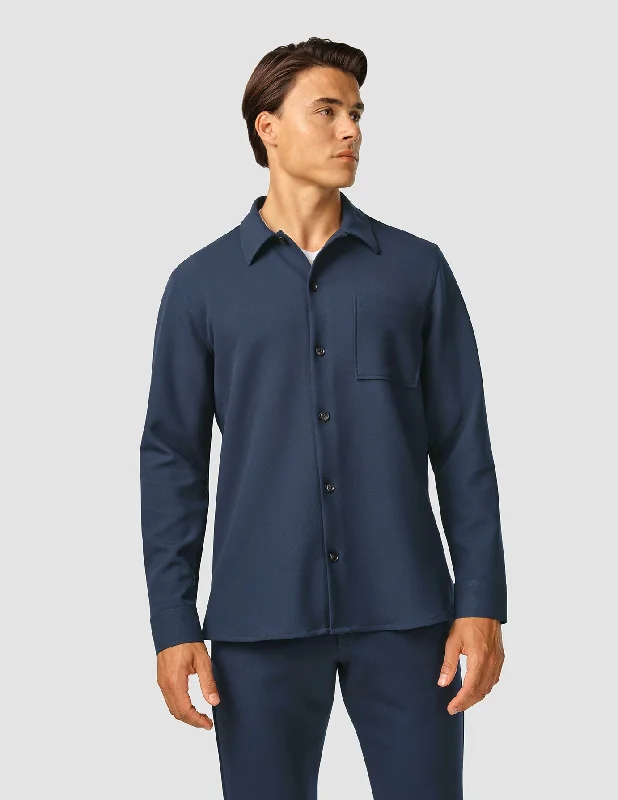 Men's Stretch - Fabric Casual Shirts in Navy Blue for a Comfortable and Flexible FitHeavy Edition Transitional Overshirt Dark Navy