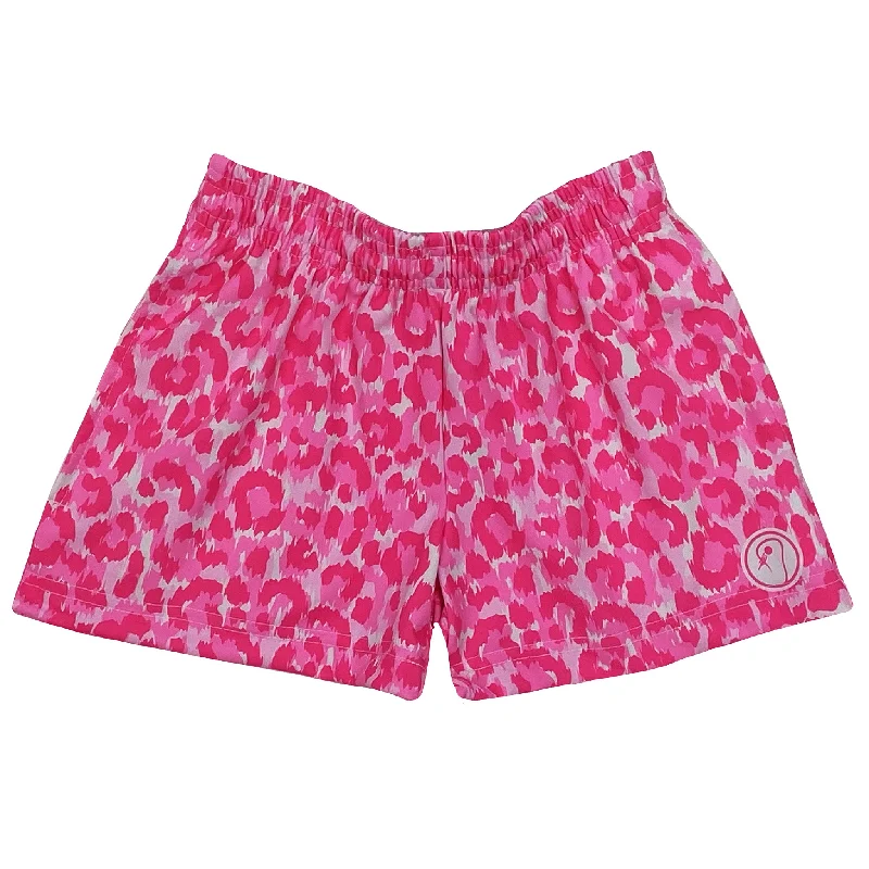 Men's Wrinkle - Resistant Polyester Blend Casual Shirts for Easy Travel and MaintenanceGirls Leopard Lacrosse Shorts - Pink