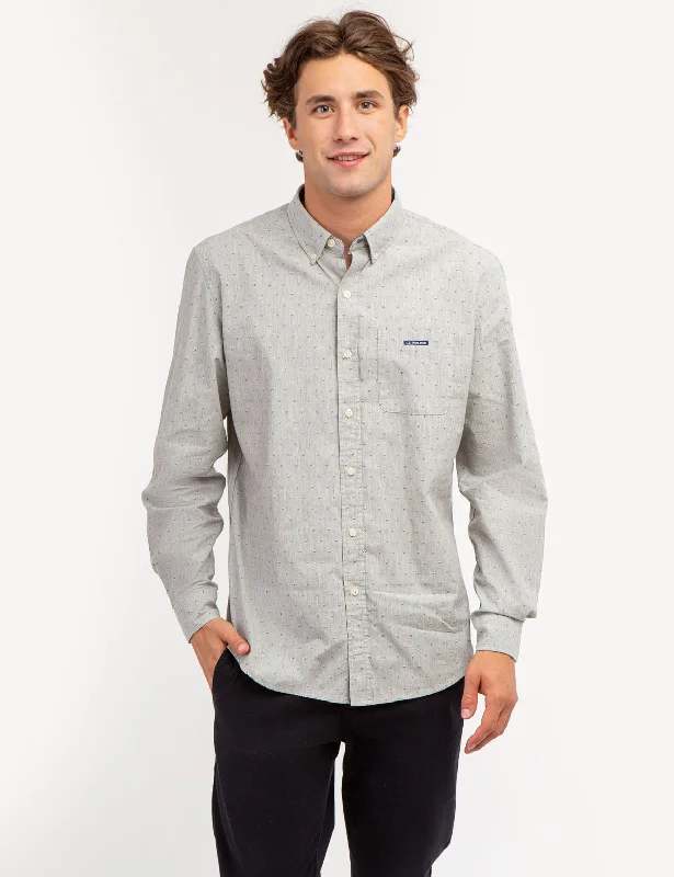 Men's Moisture - Wicking Performance Fabric Casual Shirts for Outdoor ActivitiesPRINTED YARN DYE HEATHERED POPLIN SHIRT Men's Moisture - Wicking Performance Fabric Casual Shirts for Outdoor ActivitiesPRINTED YARN DYE HEATHERED POPLIN SHIRT