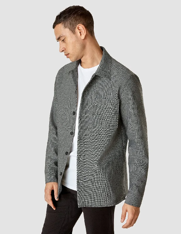 Men's Shearling - Lined Collar Casual Shirts in Brown for a Rustic and Warm AppealHeavy Edition Transitional Overshirt Grey Herringbone Men's Shearling - Lined Collar Casual Shirts in Brown for a Rustic and Warm AppealHeavy Edition Transitional Overshirt Grey Herringbone
