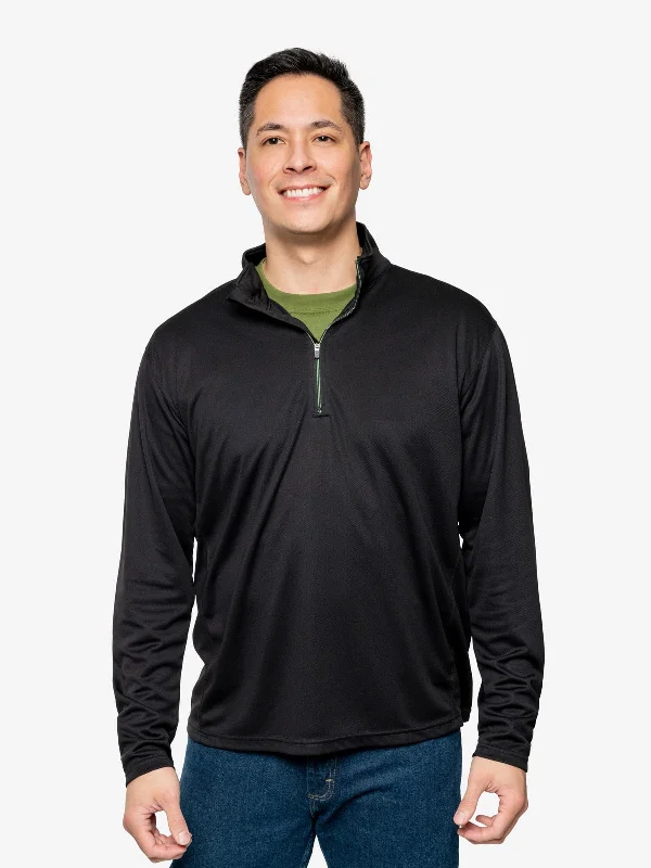 Men's Shearling - Lined Collar Casual Shirts in Brown for a Rustic and Warm AppealInsect Shield Men's Quarter Zip Men's Shearling - Lined Collar Casual Shirts in Brown for a Rustic and Warm AppealInsect Shield Men's Quarter Zip