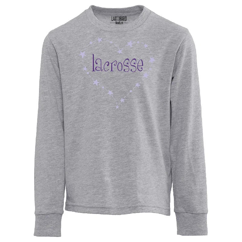 Men's Shearling - Lined Collar Casual Shirts in Brown for a Rustic and Warm AppealGirls Lacrosse Heart Long Sleeve T-Shirt - Gray