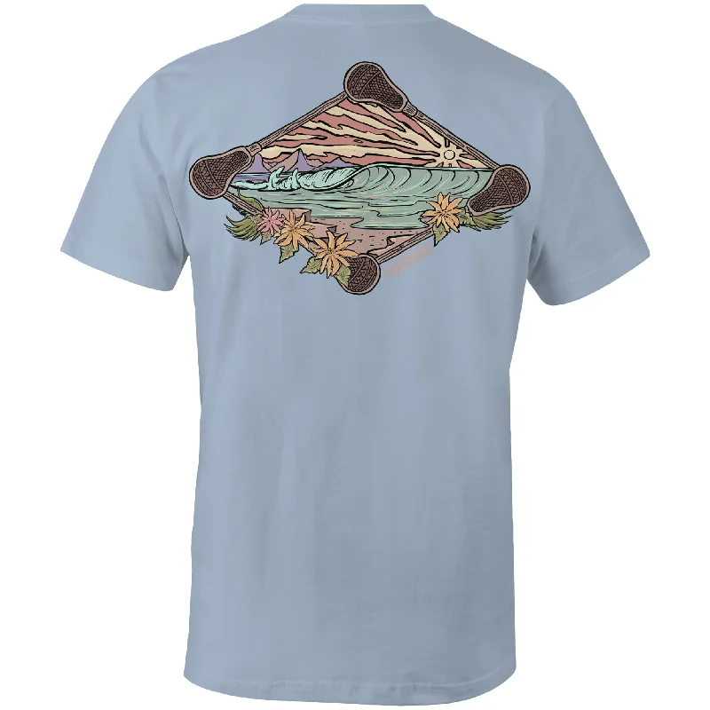 Men's Slim - Fit Printed Floral Casual Shirts in Pastel Colors for a Spring - Inspired VibeMens Beach Lacrosse T-Shirt - Light Blue