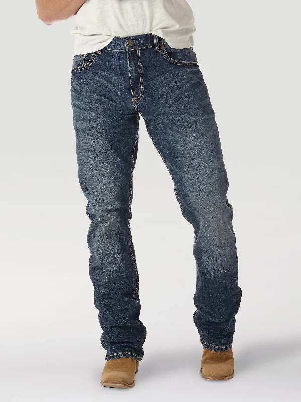 Men's Two - Tone Contrast Panel Casual Shirts in White and Navy for a Stylish and Eye - Catching DesignMen's Wrangler Retro Limited Edition Slim Boot Cut Jean #WLT77LY