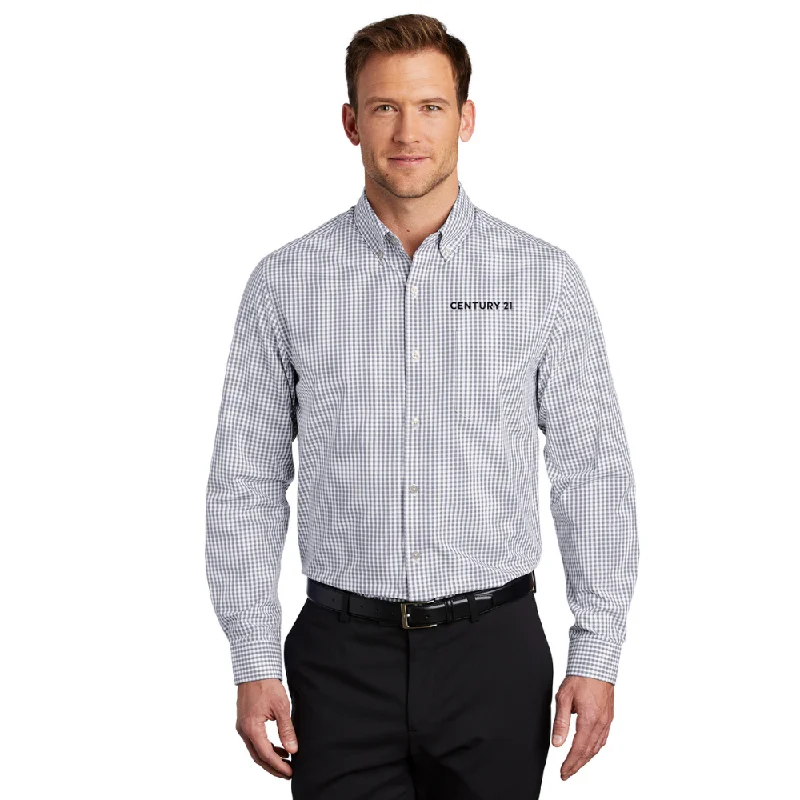 Men's Thermal - Lined Casual Shirts in Black for Added Warmth in Cold WeatherPort Authority Gingham Easy Care Shirt - CENTURY 21 Men's Thermal - Lined Casual Shirts in Black for Added Warmth in Cold WeatherPort Authority Gingham Easy Care Shirt - CENTURY 21