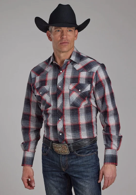 Men's Button - Down Oxford Casual Shirts in Crisp White for a Classic and Versatile StyleRoper Mens 2109 Plaid Black/Red/Grey Cotton Blend L/S Shirt Men's Button - Down Oxford Casual Shirts in Crisp White for a Classic and Versatile StyleRoper Mens 2109 Plaid Black/Red/Grey Cotton Blend L/S Shirt