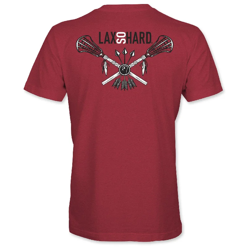 Men's Button - Down Oxford Casual Shirts in Crisp White for a Classic and Versatile StyleBoys Native Lacrosse T-Shirt - dark red