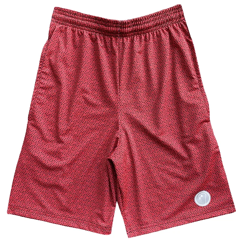 Men's Retro - Style Hawaiian Print Casual Shirts in Bold Patterns for a Tropical VacationMens Graphic Lacrosse Shorts Red