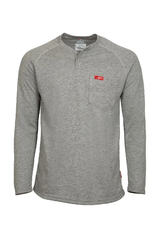 Men's Organic Cotton Casual Shirts with a Soft Handfeel for Everyday ComfortFlame-Resistant Raglan Sleeve Henley T-Shirt – 6oz. Tecasafe® Plus | Gray Men's Organic Cotton Casual Shirts with a Soft Handfeel for Everyday ComfortFlame-Resistant Raglan Sleeve Henley T-Shirt – 6oz. Tecasafe® Plus | Gray