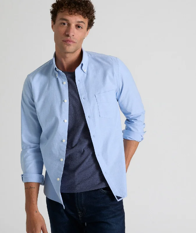 Men's Distressed Denim Casual Shirts with Frayed Edges for a Trendy and Rugged LookStretch Cotton Oxford Bridges Shirt Men's Distressed Denim Casual Shirts with Frayed Edges for a Trendy and Rugged LookStretch Cotton Oxford Bridges Shirt