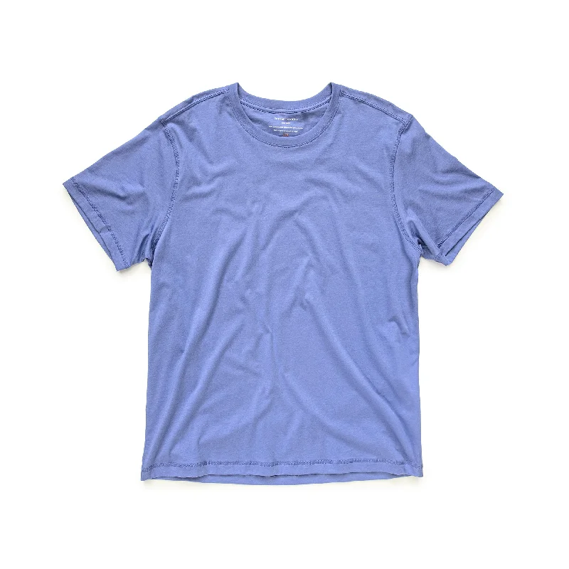 Men's Distressed Denim Casual Shirts with Frayed Edges for a Trendy and Rugged Look100% Peruvian Pima Cotton Cobalt T-shirt