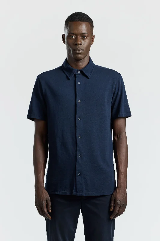Men's Embroidered Detail Casual Shirts in Beige for a Touch of ElegancePresley Short Sleeve Buttondown