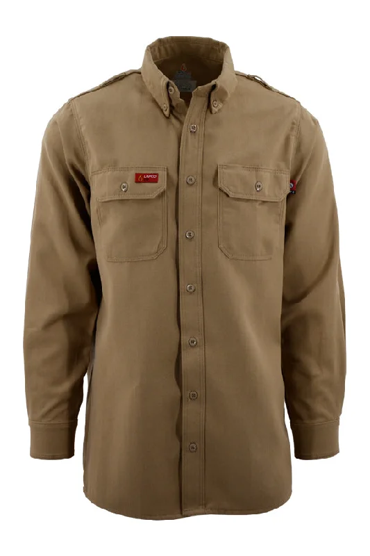 Men's Short - Sleeve Linen Casual Shirts in Light Khaki for a Breathable Summer OptionFR DH Uniform Shirt | made with 6.5oz. Westex® DH | Khaki Men's Short - Sleeve Linen Casual Shirts in Light Khaki for a Breathable Summer OptionFR DH Uniform Shirt | made with 6.5oz. Westex® DH | Khaki