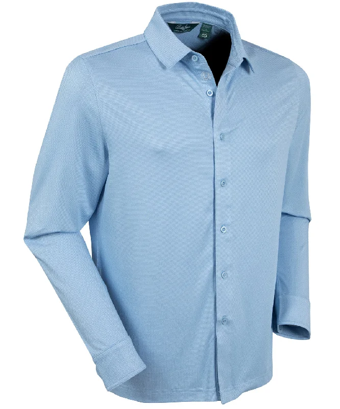 Men's Thermal - Lined Casual Shirts in Black for Added Warmth in Cold WeatherPerformance Jacquard Dash Long-Sleeve Button-Down Sport Shirt