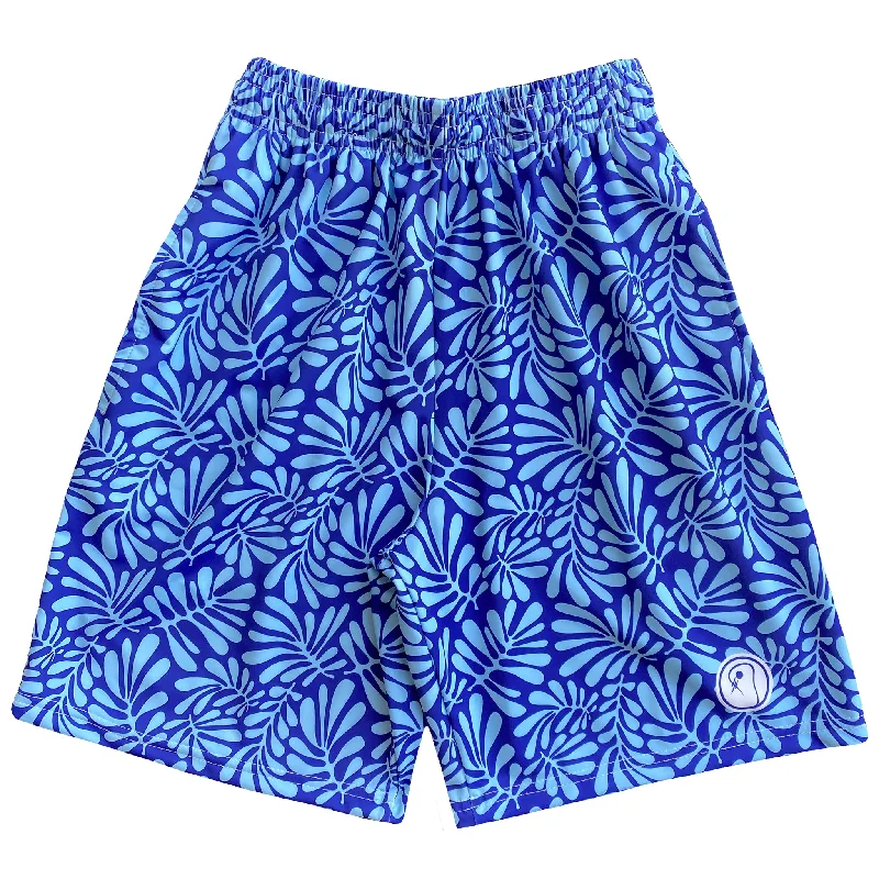 Men's Slim - Fit Printed Floral Casual Shirts in Pastel Colors for a Spring - Inspired VibeBoys Tropical Lacrosse Shorts - Blue