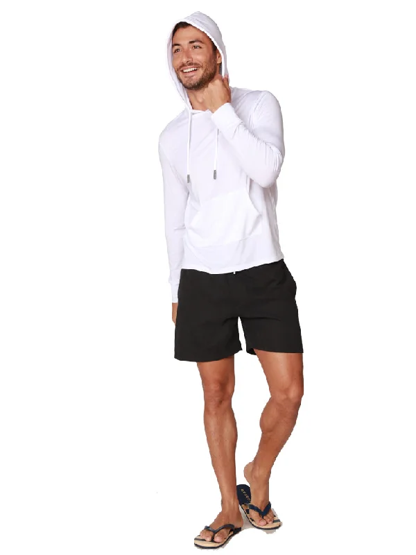 Men's Thermal - Lined Casual Shirts in Black for Added Warmth in Cold WeatherMen's Long Sleeve Hoodie in color white Men's Thermal - Lined Casual Shirts in Black for Added Warmth in Cold WeatherMen's Long Sleeve Hoodie in color white