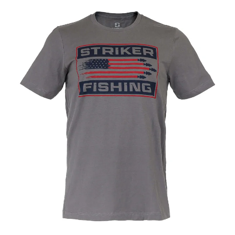 Men's Stretch - Fabric Casual Shirts in Navy Blue for a Comfortable and Flexible FitFish Flag Tee - Charcoal
