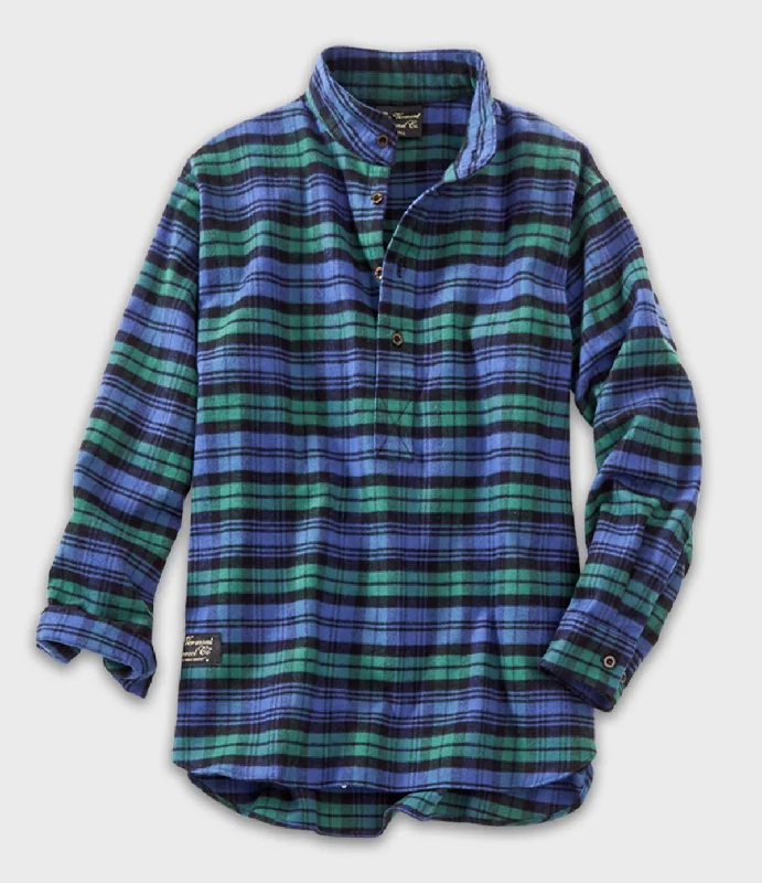 Men's Retro - Style Hawaiian Print Casual Shirts in Bold Patterns for a Tropical VacationHenley Flannel Shirt - Black Watch Men's Retro - Style Hawaiian Print Casual Shirts in Bold Patterns for a Tropical VacationHenley Flannel Shirt - Black Watch