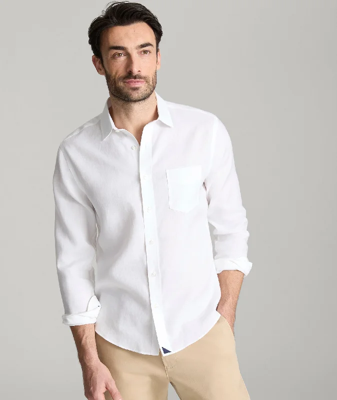Men's Two - Tone Contrast Panel Casual Shirts in White and Navy for a Stylish and Eye - Catching DesignWrinkle-Resistant Linen Vin Santo Shirt Men's Two - Tone Contrast Panel Casual Shirts in White and Navy for a Stylish and Eye - Catching DesignWrinkle-Resistant Linen Vin Santo Shirt