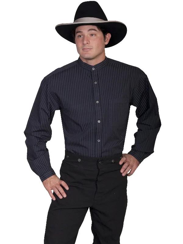 Men's Embroidered Detail Casual Shirts in Beige for a Touch of EleganceScully Mens Black 100% Cotton Stripe L/S Shirt Men's Embroidered Detail Casual Shirts in Beige for a Touch of EleganceScully Mens Black 100% Cotton Stripe L/S Shirt