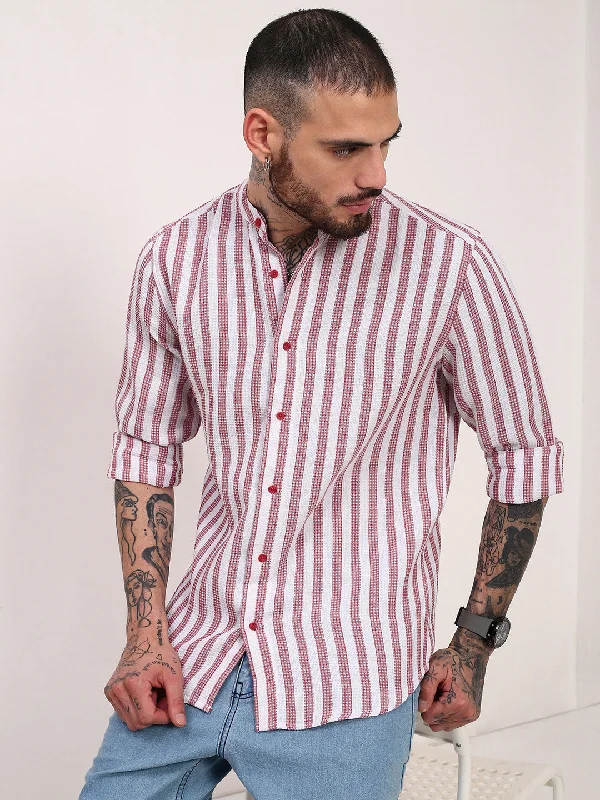 Plus Size Men's Plaid Flannel Casual Shirts in Earth Tones for a Cozy Fall OutfitMen Pink Striped Slim Fit Shirt Plus Size Men's Plaid Flannel Casual Shirts in Earth Tones for a Cozy Fall OutfitMen Pink Striped Slim Fit Shirt