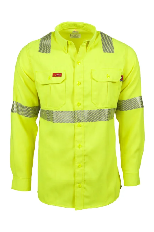 Men's Moisture - Wicking Performance Fabric Casual Shirts for Outdoor ActivitiesFR Modern Hi-Viz Uniform Shirt | Class 2 | 5oz. Tecasafe® One Inherent