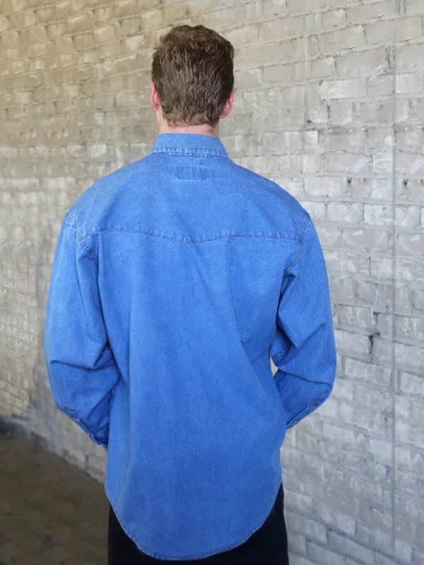 Men's Thermal - Lined Casual Shirts in Black for Added Warmth in Cold WeatherRockmount Mens Indigo 100% Cotton Stonewashed Denim L/S Shirt Men's Thermal - Lined Casual Shirts in Black for Added Warmth in Cold WeatherRockmount Mens Indigo 100% Cotton Stonewashed Denim L/S Shirt