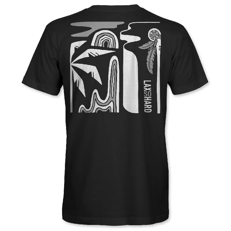 Men's Two - Tone Contrast Panel Casual Shirts in White and Navy for a Stylish and Eye - Catching DesignBoys Lacrosse Native T-Shirt - Black