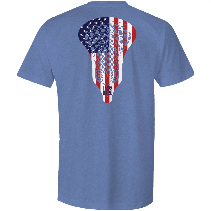 Men's Retro - Style Hawaiian Print Casual Shirts in Bold Patterns for a Tropical VacationMens American Lacrosse T-Shirt