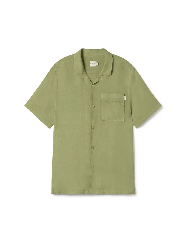 Men's Shearling - Lined Collar Casual Shirts in Brown for a Rustic and Warm AppealOlorua - Sage Green