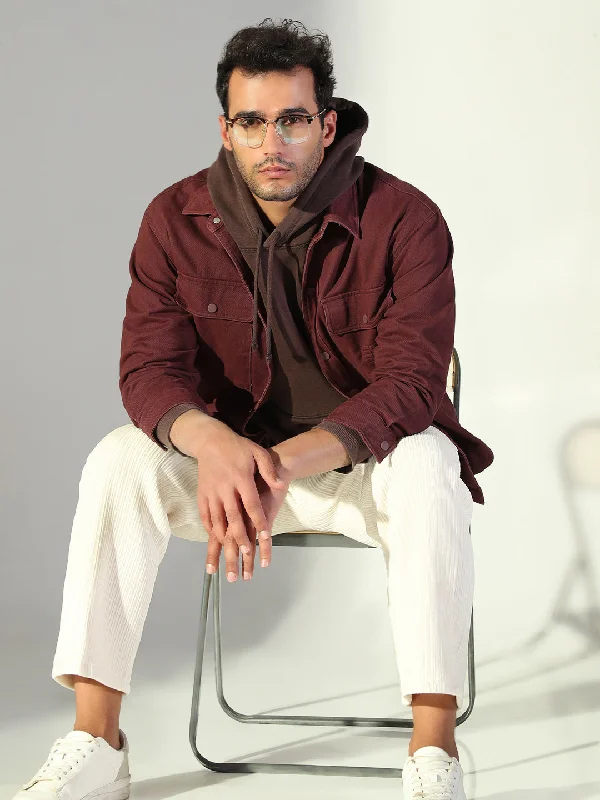 Men's Graphic - Printed Casual Shirts with Pop - Culture References for a Fun and Stylish LookMen Solid Maroon Shacket Men's Graphic - Printed Casual Shirts with Pop - Culture References for a Fun and Stylish LookMen Solid Maroon Shacket