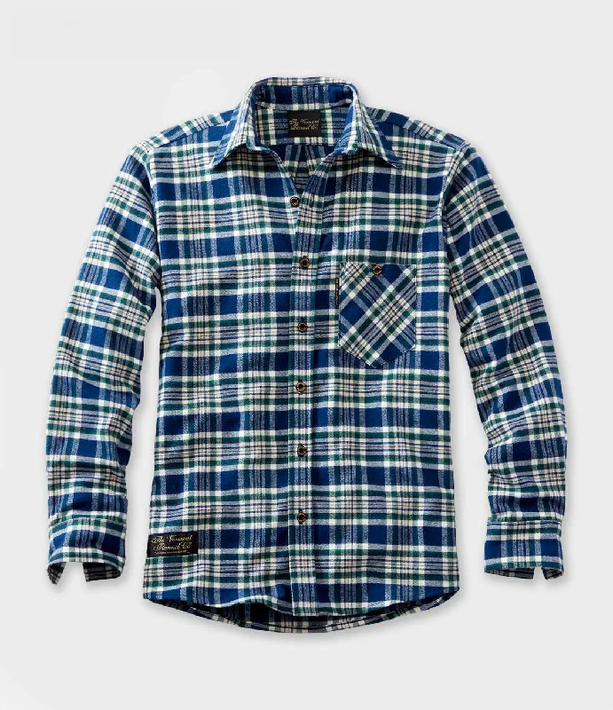 Plus Size Men's Plaid Flannel Casual Shirts in Earth Tones for a Cozy Fall OutfitFitted Flannel Shirt - Maine Pine