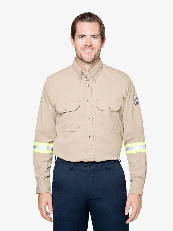 Men's Organic Cotton Casual Shirts with a Soft Handfeel for Everyday ComfortInsect Shield Men's 7 oz. Tecasafe® Flame Resistant Uniform Shirt w/ Hi-Vis