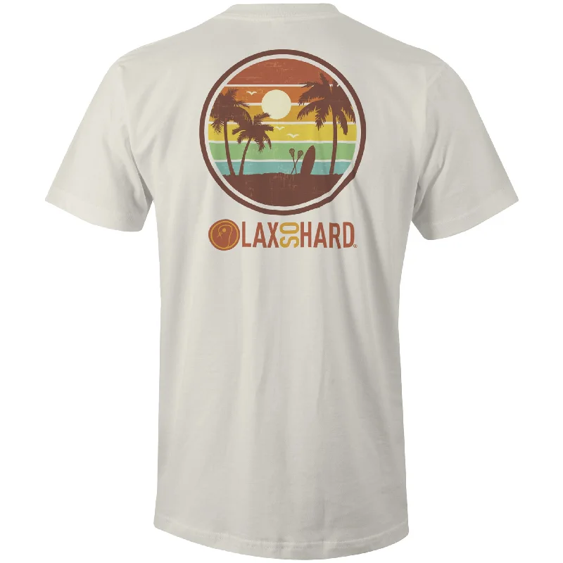 Men's Short - Sleeve Linen Casual Shirts in Light Khaki for a Breathable Summer OptionMens Beach LAX T-Shirt - Cream
