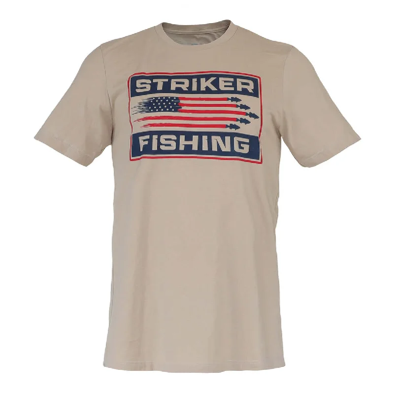 Men's Short - Sleeve Linen Casual Shirts in Light Khaki for a Breathable Summer OptionFish Flag Tee - Tan