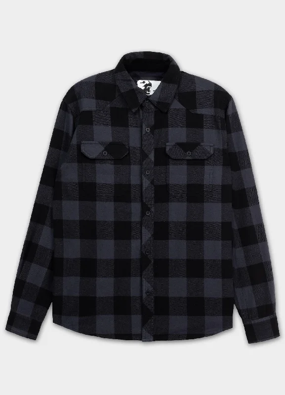 Men's Two - Tone Contrast Panel Casual Shirts in White and Navy for a Stylish and Eye - Catching DesignFlannel Shirt Mitchell