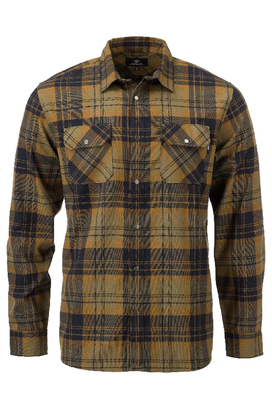 Men's Shearling - Lined Collar Casual Shirts in Brown for a Rustic and Warm AppealHandlebar Tech Flannel Men's Shearling - Lined Collar Casual Shirts in Brown for a Rustic and Warm AppealHandlebar Tech Flannel