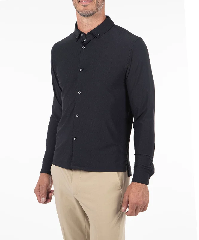 Men's Linen Blend Casual Shirts with Roll - Up Sleeves for a Summer Beach LookPerformance Jersey Balata Button-Down Long-Sleeve Sport Shirt