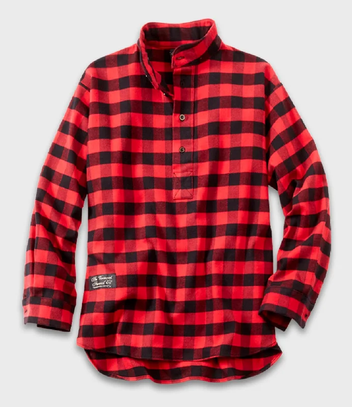Men's Organic Cotton Casual Shirts with a Soft Handfeel for Everyday ComfortHenley Flannel Shirt - Red Buffalo Men's Organic Cotton Casual Shirts with a Soft Handfeel for Everyday ComfortHenley Flannel Shirt - Red Buffalo