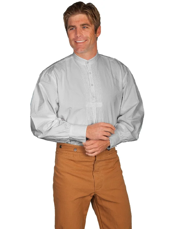 Men's Shearling - Lined Collar Casual Shirts in Brown for a Rustic and Warm AppealScully Rangewear Mens Light Grey 100% Cotton L/S Vintage Old West Shirt