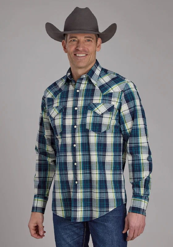 Men's Organic Cotton Casual Shirts with a Soft Handfeel for Everyday ComfortRoper Mens 2183 Contrast Dobby Blue 100% Cotton L/S Shirt Men's Organic Cotton Casual Shirts with a Soft Handfeel for Everyday ComfortRoper Mens 2183 Contrast Dobby Blue 100% Cotton L/S Shirt