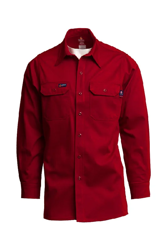 Men's Button - Down Oxford Casual Shirts in Crisp White for a Classic and Versatile StyleFR Uniform Shirt | 7oz. 100% Cotton | Red