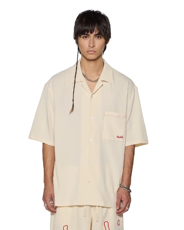Men's Shearling - Lined Collar Casual Shirts in Brown for a Rustic and Warm Appeal1999 DINER SS SHIRT ECRU Men's Shearling - Lined Collar Casual Shirts in Brown for a Rustic and Warm Appeal1999 DINER SS SHIRT ECRU