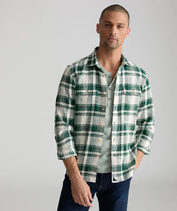Men's Wrinkle - Resistant Polyester Blend Casual Shirts for Easy Travel and MaintenanceOrganic Cotton Plaid Flannel Shirt