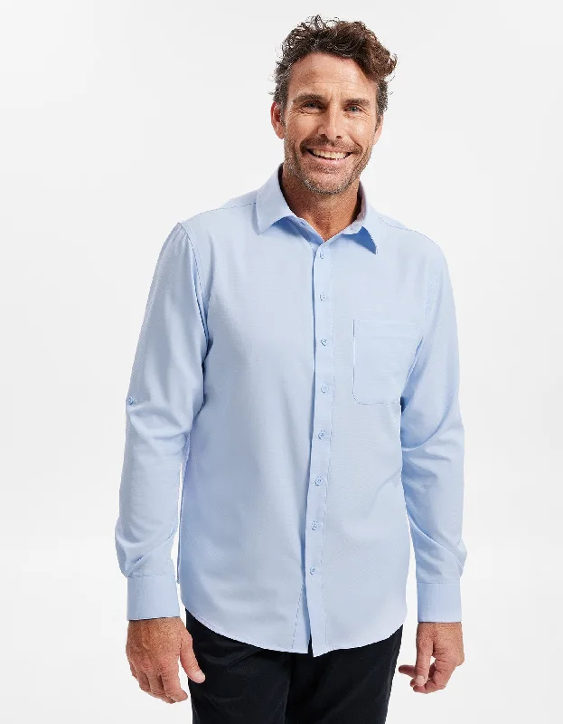 Men's Two - Tone Contrast Panel Casual Shirts in White and Navy for a Stylish and Eye - Catching DesignEveryday Performance Sun Shirt UPF 50+ Dry Lite Men's Two - Tone Contrast Panel Casual Shirts in White and Navy for a Stylish and Eye - Catching DesignEveryday Performance Sun Shirt UPF 50+ Dry Lite