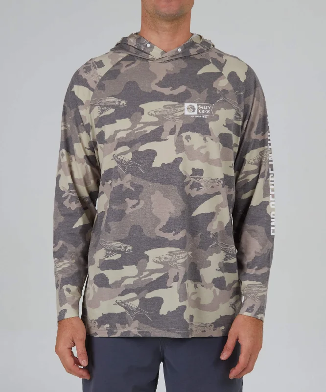 Men's Moisture - Wicking Performance Fabric Casual Shirts for Outdoor ActivitiesMariner Hood - Tan Camo Men's Moisture - Wicking Performance Fabric Casual Shirts for Outdoor ActivitiesMariner Hood - Tan Camo