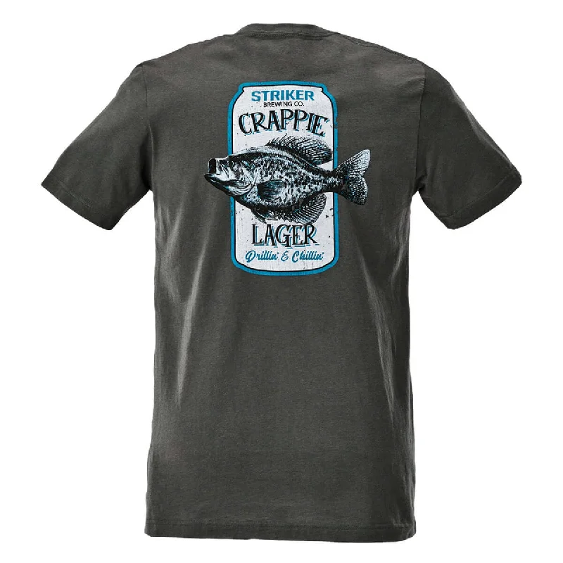 Men's Thermal - Lined Casual Shirts in Black for Added Warmth in Cold WeatherCrappie Lager Tee - Charcoal