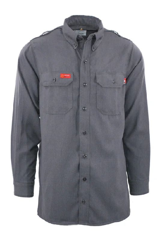Men's Wrinkle - Resistant Polyester Blend Casual Shirts for Easy Travel and MaintenanceFR DH AIr Uniform Shirts | made with 5.5oz. Westex® DH Air | Gray Men's Wrinkle - Resistant Polyester Blend Casual Shirts for Easy Travel and MaintenanceFR DH AIr Uniform Shirts | made with 5.5oz. Westex® DH Air | Gray