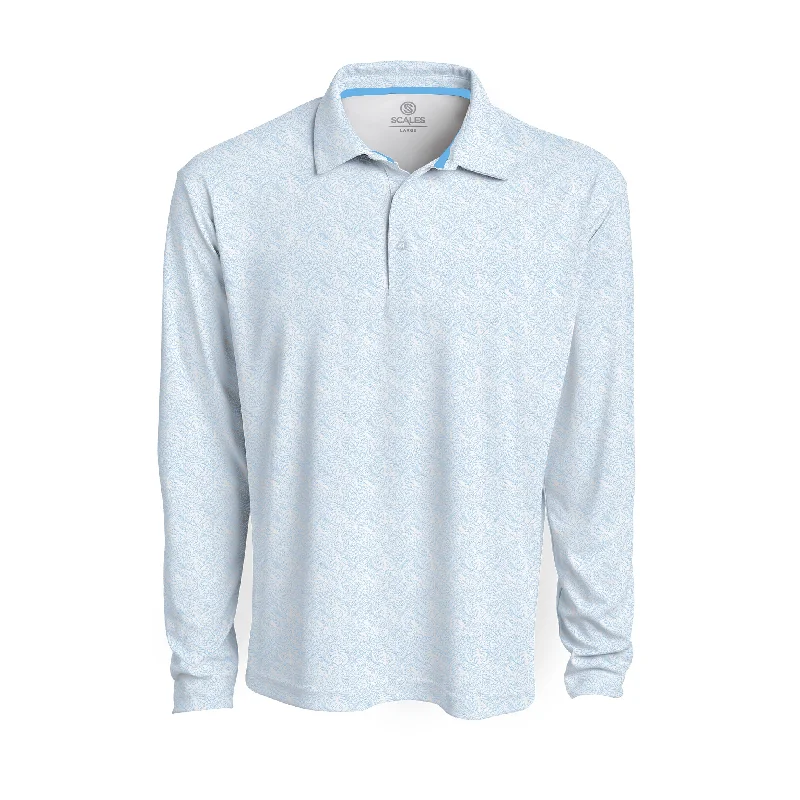 Men's Two - Tone Contrast Panel Casual Shirts in White and Navy for a Stylish and Eye - Catching DesignSimple Days L/S Polo