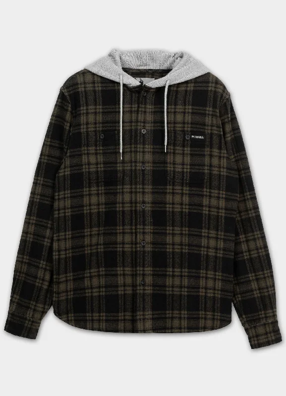 Men's Shearling - Lined Collar Casual Shirts in Brown for a Rustic and Warm AppealHooded Flannel Shirt Woodson Men's Shearling - Lined Collar Casual Shirts in Brown for a Rustic and Warm AppealHooded Flannel Shirt Woodson